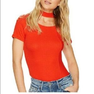 Free People Red Choker Top